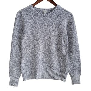 LL Bean Crew Neck Pullover Knit Heathered Sweater Gray Womens XS